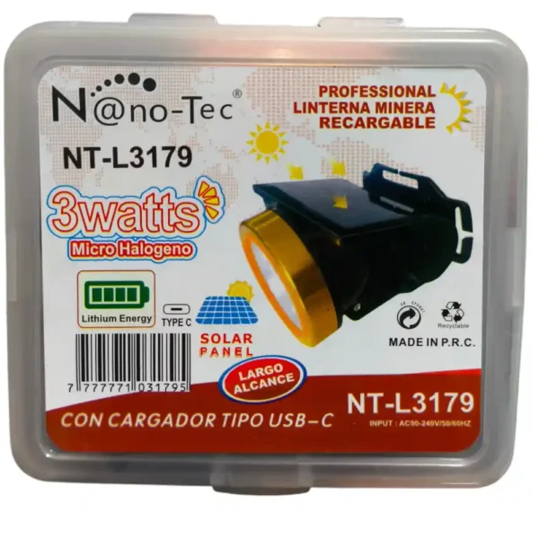 LINTERNA MINERA NANOTEC NT-L3179 (X150)