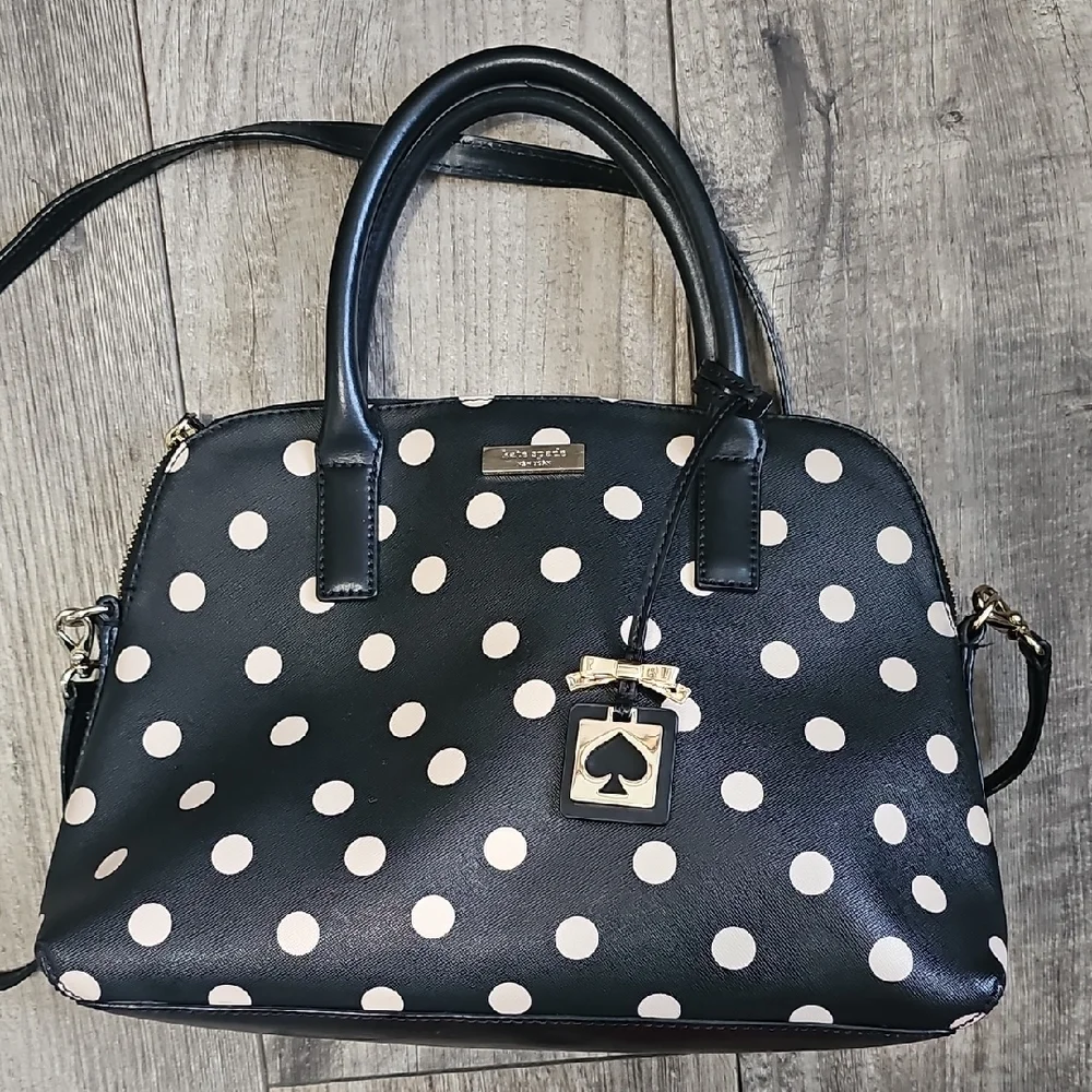 Kate Spade Rachelle Black and White Polka Dot  Satchel Women's Bag