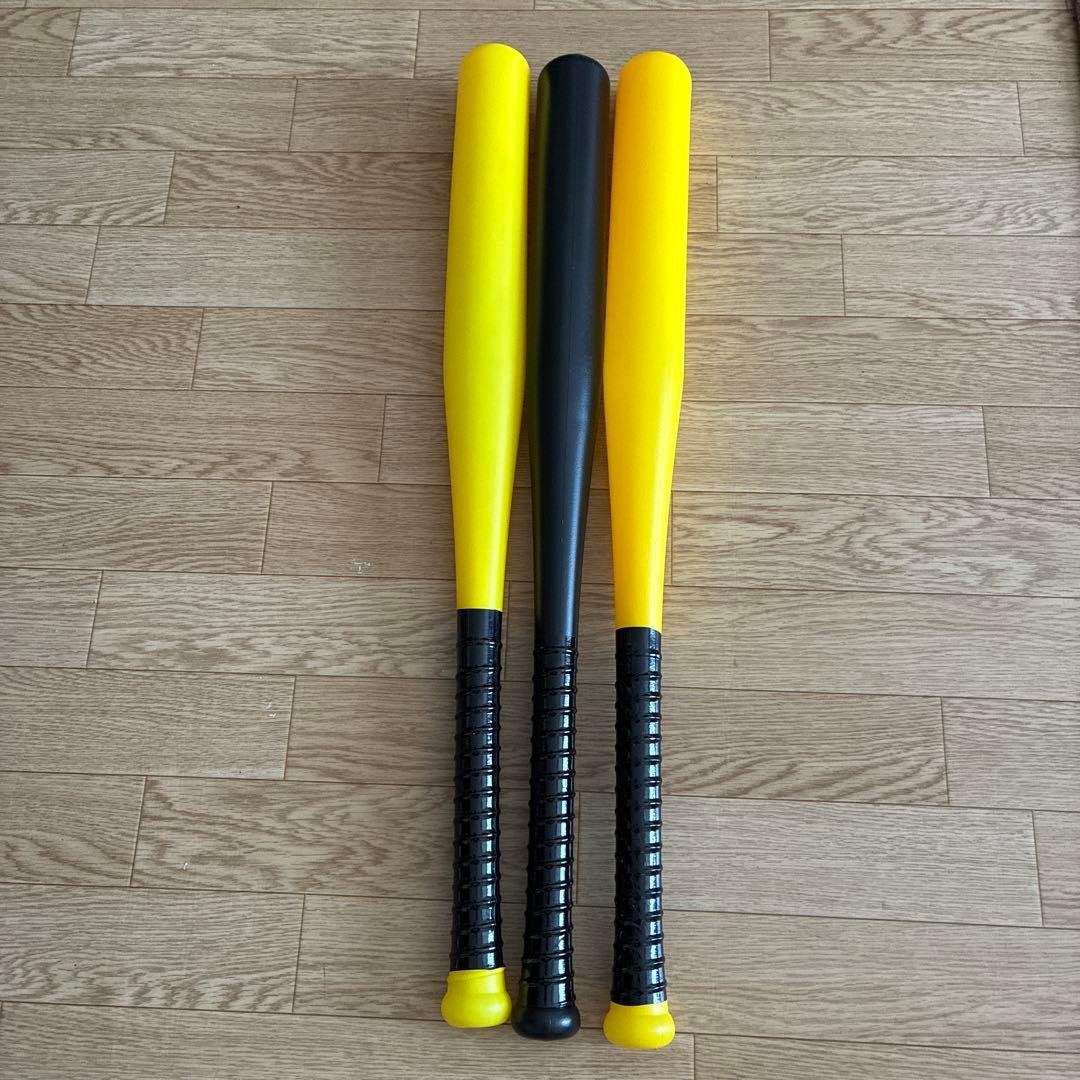 Training Bat Baseball 3-Piece Set Black Yellow Approx. 73cm