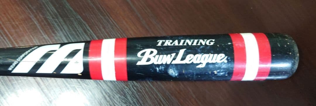 Bun League Training Bat, Wood, Black/Red